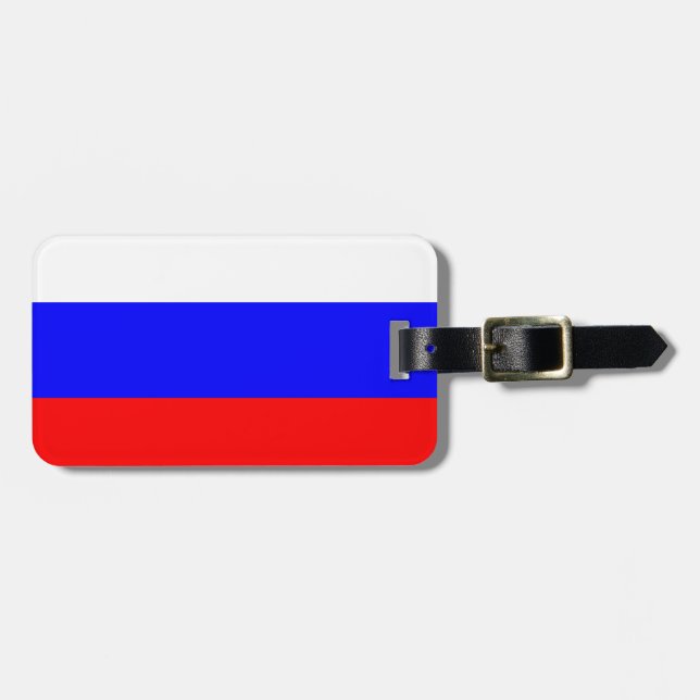 Etiqueta Para Maletas Bandera de Rusia Fácil identificación personal (Frente Horizontal)