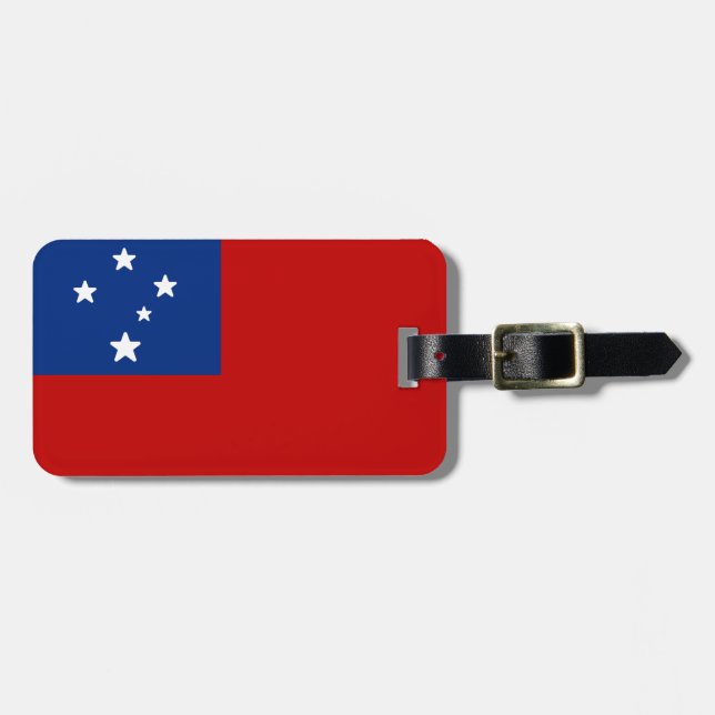 Etiqueta Para Maletas Bandera de Samoa (Frente Horizontal)