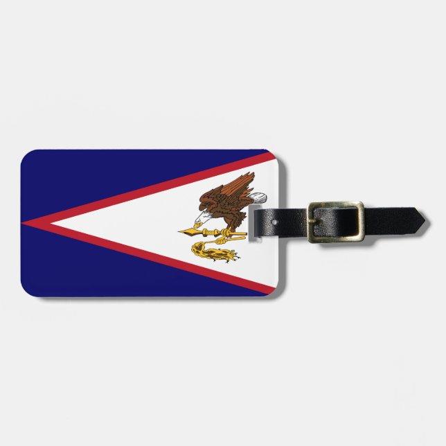 Etiqueta Para Maletas Bandera de Samoa Americana (Frente Horizontal)