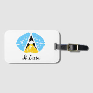 Etiqueta Para Maletas Bandera de Santa Lucía 