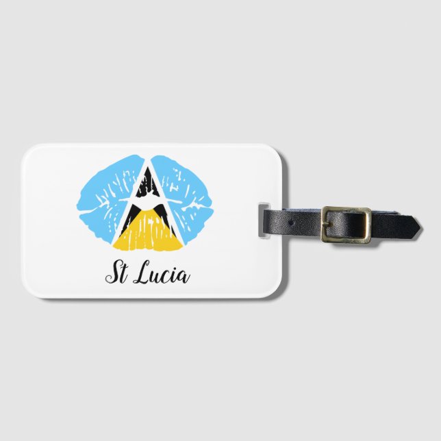Etiqueta Para Maletas Bandera de Santa Lucía  (Anverso horizontal)