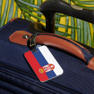 Etiqueta Para Maletas Bandera de Serbia