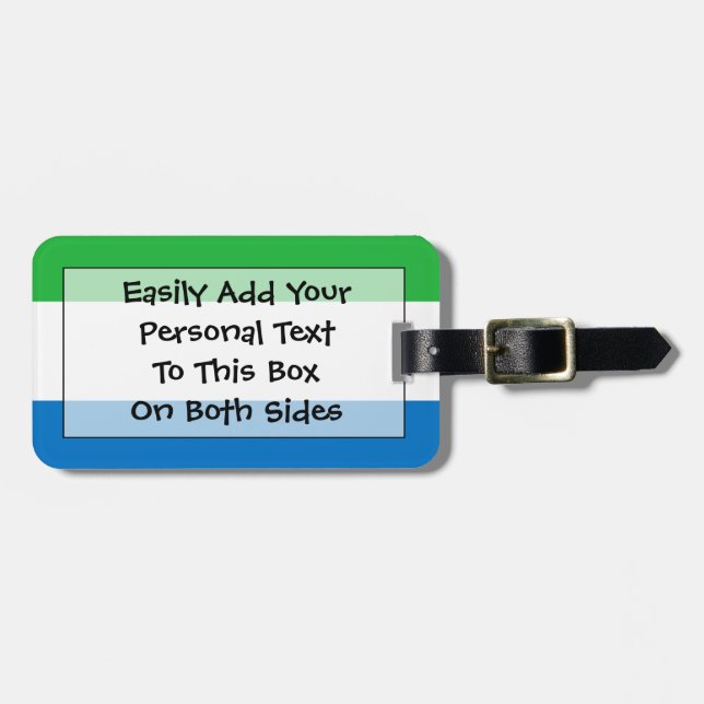 Etiqueta Para Maletas Bandera de Sierra Leona Easy ID Personal (Frente Horizontal)