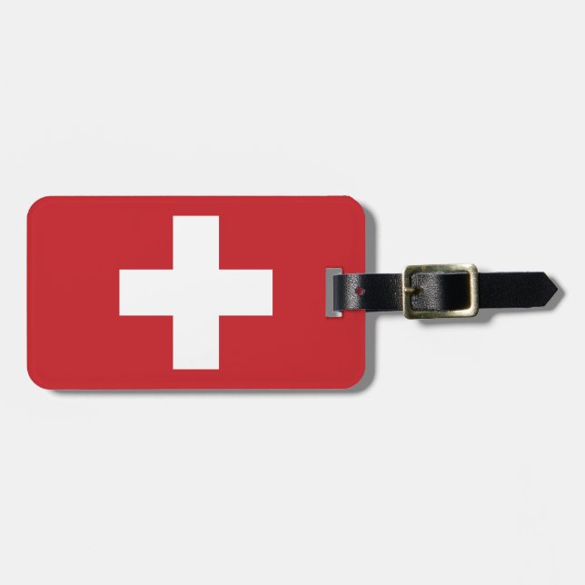 Etiqueta Para Maletas Bandera de Suiza (Frente Horizontal)