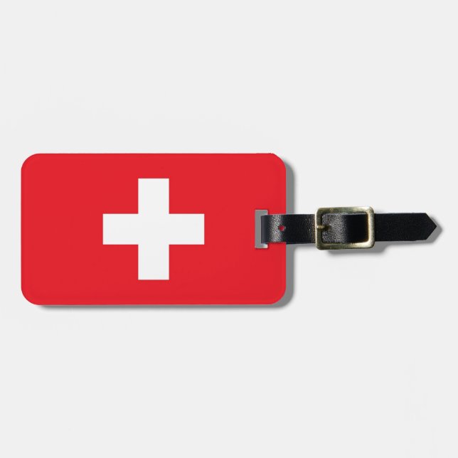 Etiqueta Para Maletas Bandera de Suiza (Frente Horizontal)