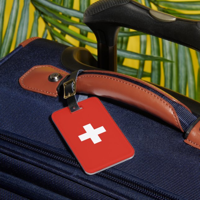 Etiqueta Para Maletas Bandera de Suiza (Anverso In situ 1)