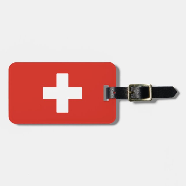 Etiqueta Para Maletas Bandera de Suiza (Frente Horizontal)