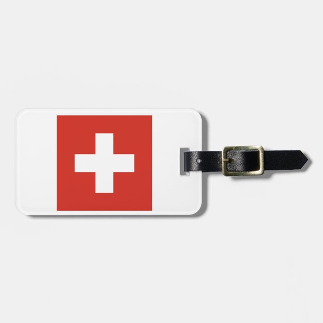 Etiqueta Para Maletas Bandera de Suiza (Frente Horizontal)