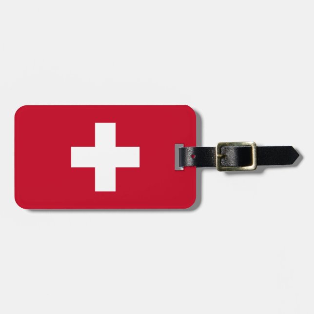 Etiqueta Para Maletas Bandera de Suiza (Frente Horizontal)