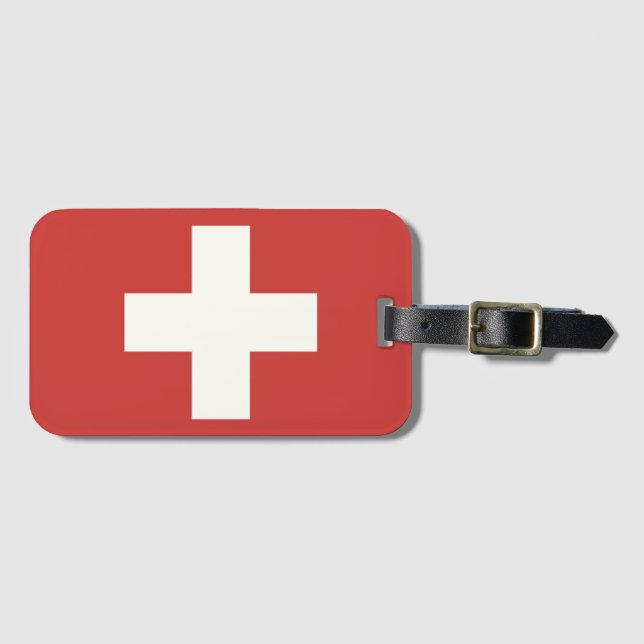 Etiqueta Para Maletas Bandera de Suiza (Anverso horizontal)