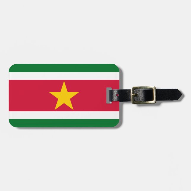 Etiqueta Para Maletas Bandera de Surinam Easy ID Personal (Frente Horizontal)