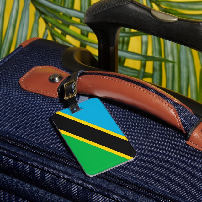 Etiqueta Para Maletas Bandera de Tanzania (Anverso In situ 1)