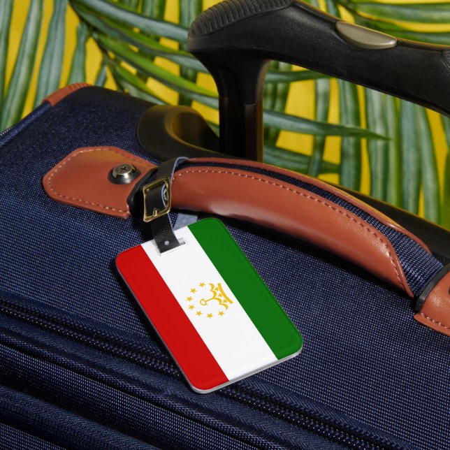 Etiqueta Para Maletas Bandera de Tayikistán (Anverso In situ 1)