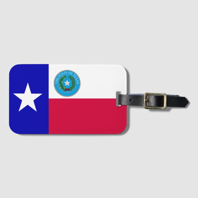 Etiqueta Para Maletas Bandera de Texas (Anverso horizontal)