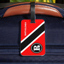 Etiqueta Para Maletas Bandera de Trinidad y Tobago con monograma
