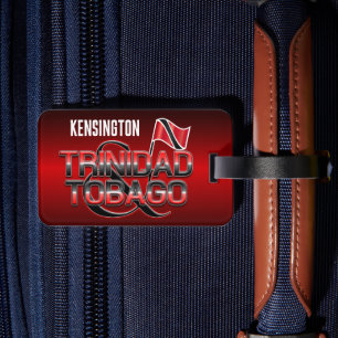 Etiqueta Para Maletas Bandera de Trinidad y Tobago con tu nombre