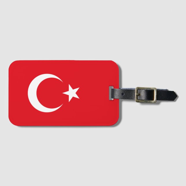 Etiqueta Para Maletas Bandera de Turquía (Anverso horizontal)