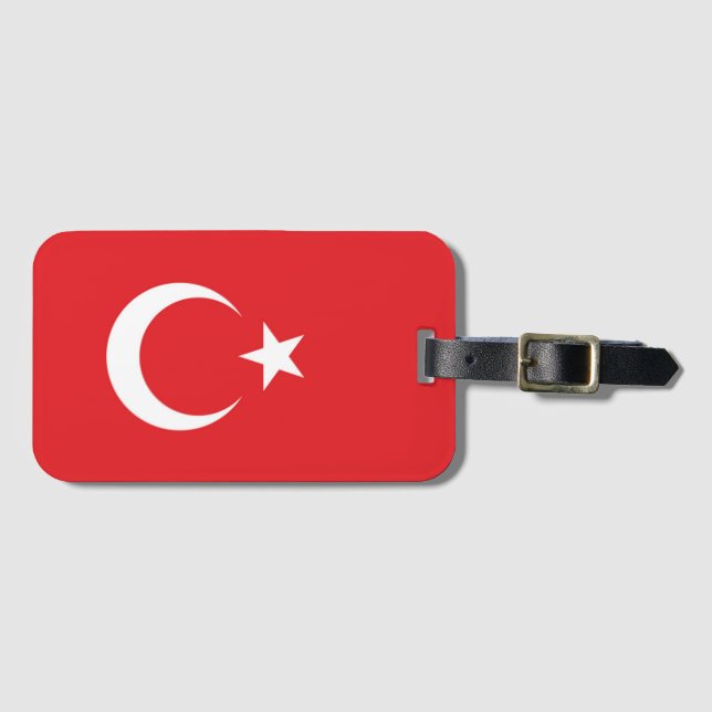 Etiqueta Para Maletas Bandera de Turquía (Anverso horizontal)