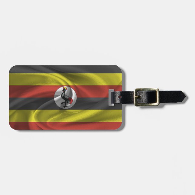 Etiqueta Para Maletas Bandera De Uganda (Frente Horizontal)