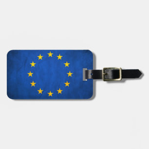 Etiqueta Para Maletas Bandera de unión europea del Grunge
