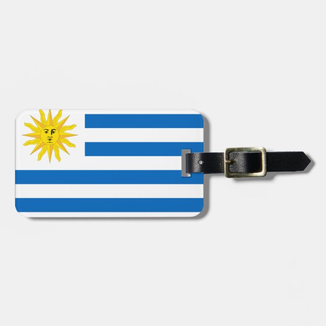 Etiqueta Para Maletas Bandera de Uruguay (Frente Horizontal)