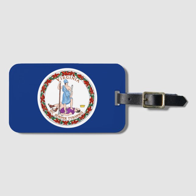 Etiqueta Para Maletas Bandera de Virginia (Anverso horizontal)