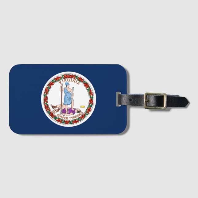 Etiqueta Para Maletas Bandera de Virginia (Anverso horizontal)