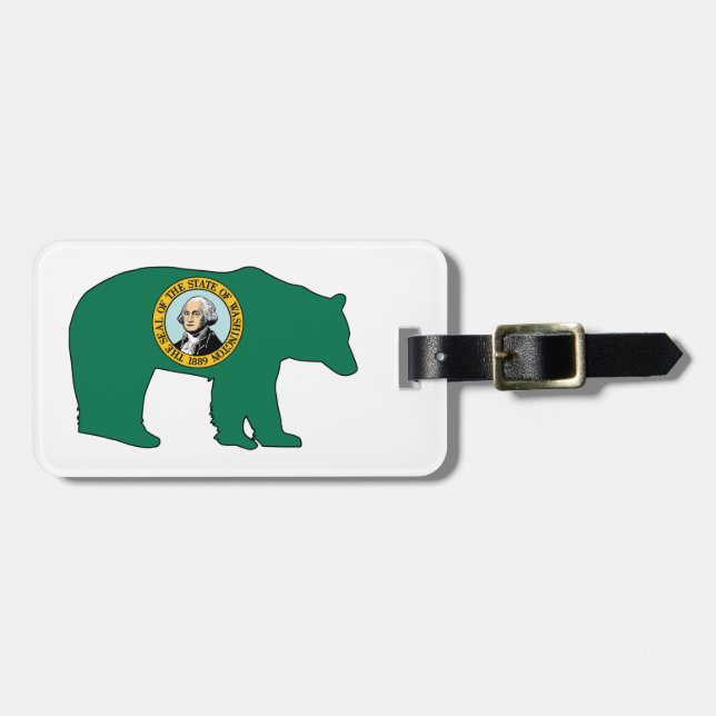Etiqueta Para Maletas Bandera de Washington (Frente Horizontal)