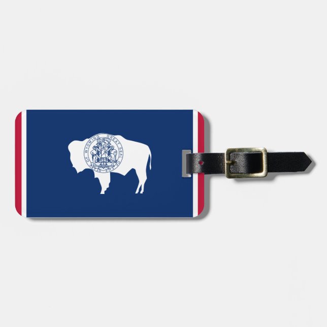 Etiqueta Para Maletas Bandera de Wyoming (Frente Horizontal)