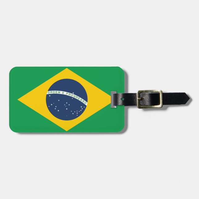 Etiqueta Para Maletas Bandera del Brasil (Frente Horizontal)