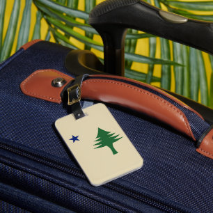 Etiqueta Para Maletas Bandera del estado de Maine de 1901 con árbol de p