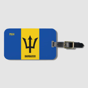 Etiqueta Para Maletas Bandera del Monograma personalizado de Barbados
