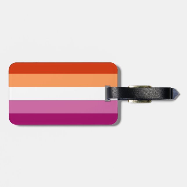 Etiqueta Para Maletas Bandera del Orgullo Lesbiano LGBTQ (Atrás Horizontal)