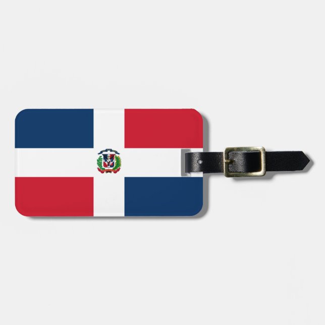 Etiqueta Para Maletas Bandera dominicana (Frente Horizontal)
