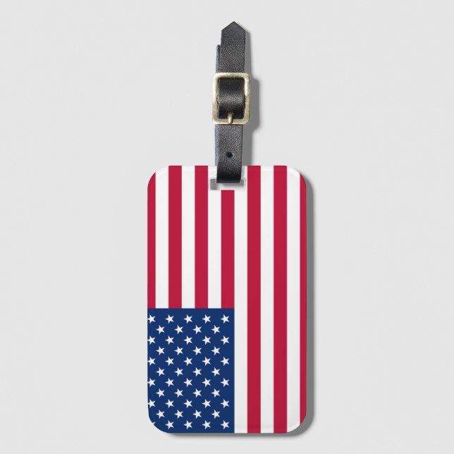 Etiqueta Para Maletas Bandera Estados Unidos País de Estados Unidos (Anverso vertical)