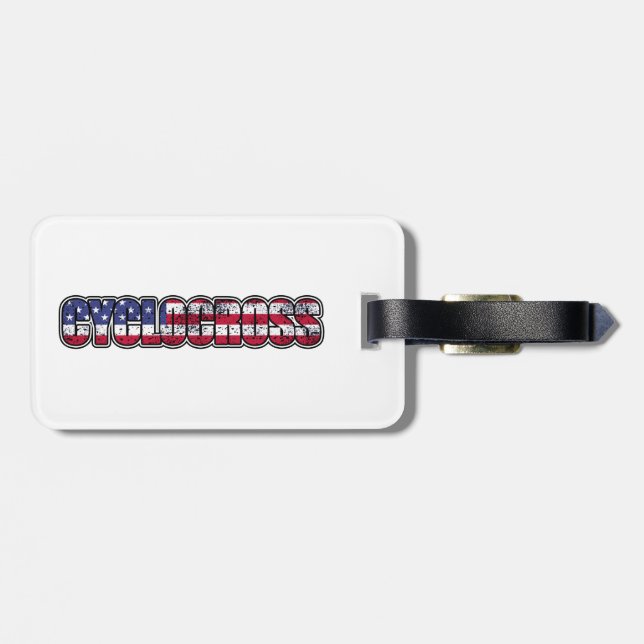 Etiqueta Para Maletas Bandera estadounidense de Cyclocross (Atrás Horizontal)