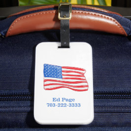 Etiqueta Para Maletas Bandera estadounidense personalizada
