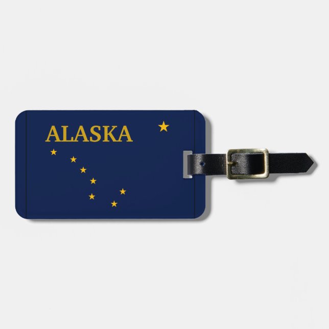 Etiqueta Para Maletas Bandera estatal de Alaska  (Frente Horizontal)