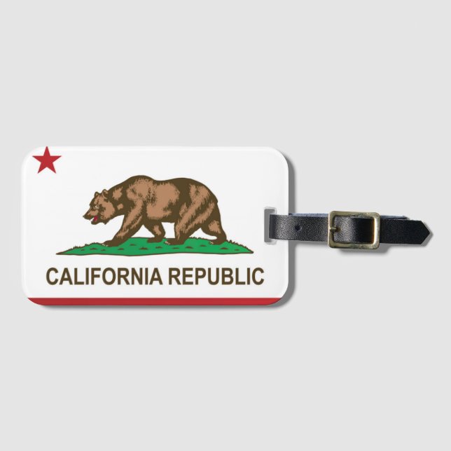 Etiqueta Para Maletas Bandera estatal de California, Estados Unidos (Anverso horizontal)