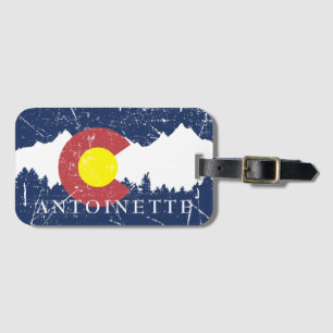Etiqueta Para Maletas Bandera Estatal de Colorado