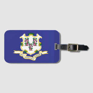 Etiqueta Para Maletas Bandera estatal de Connecticut, Estados Unidos