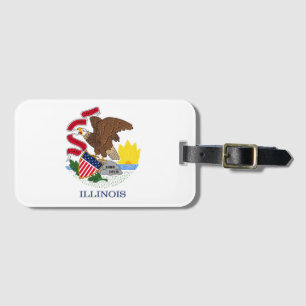 Etiqueta Para Maletas Bandera estatal de Illinois, Estados Unidos