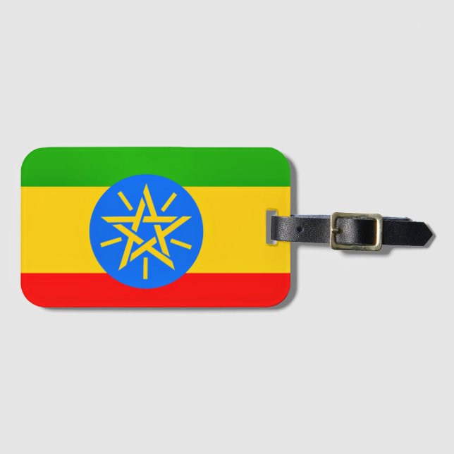 Etiqueta Para Maletas Bandera etíope (Anverso horizontal)