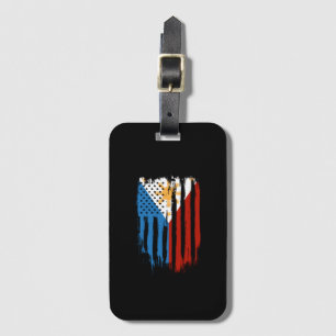 Etiqueta Para Maletas Bandera filipina mitad americana mitad filipina