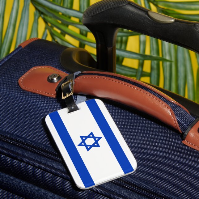 Etiqueta Para Maletas Bandera israelí moderna patriótica (Anverso In situ 1)