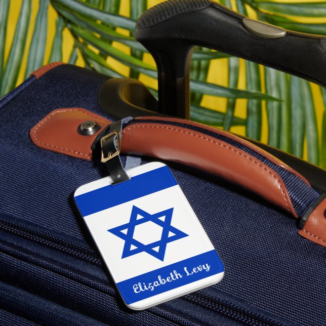 Etiqueta Para Maletas Bandera israelí personalizada (Anverso In situ 1)