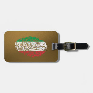 Etiqueta Para Maletas Bandera italiana de la huella dactilar del tacto
