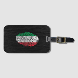 Etiqueta Para Maletas Bandera italiana de la huella dactilar del tacto