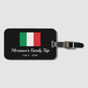Etiqueta Para Maletas Bandera italiana Italia Viaje Personalizado Texto