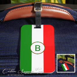 Etiqueta Para Maletas Bandera italiana monogramada